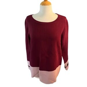 Ann Taylor Heavy Knit Color Block Sweater